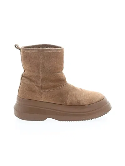 Pre-owned Zara Ankle Boots In Tan