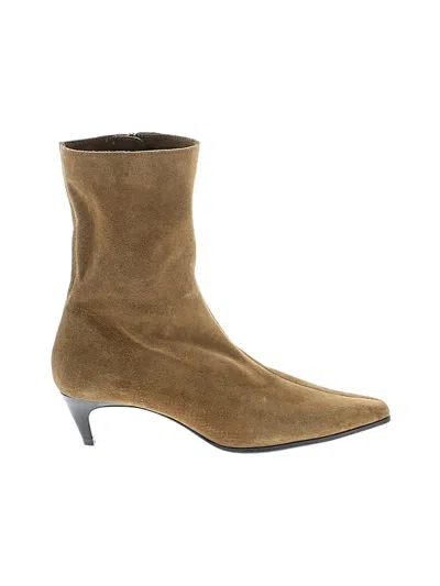 Pre-owned Zara Ankle Boots In Tan
