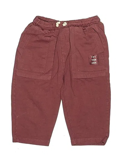 Pre-owned Zara Baby Kids' Casual Pants In Burgundy