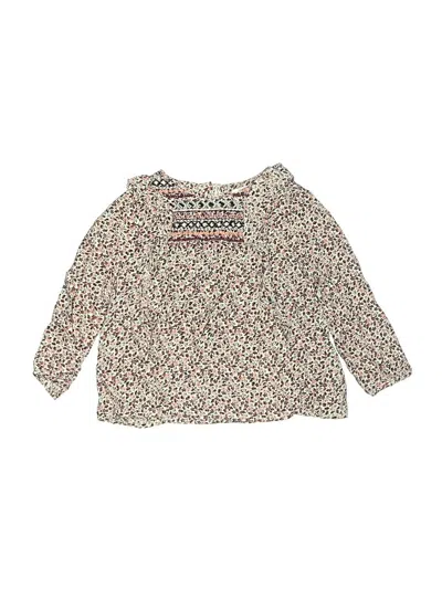 Pre-owned Zara Baby Kids' Long Sleeve Blouse In White