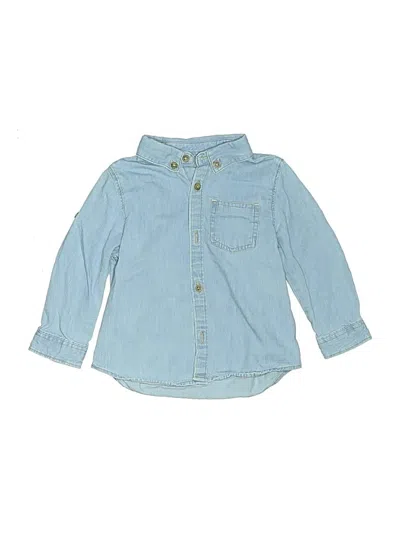 Pre-owned Zara Baby Babies' Long Sleeve Button Down Shirt In Blue