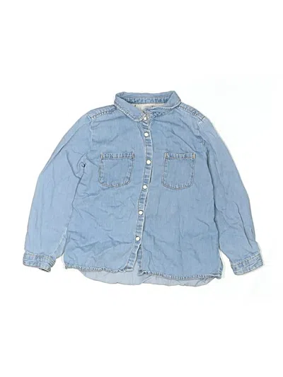 Pre-owned Zara Baby Kids' Long Sleeve Button Down Shirt In Blue