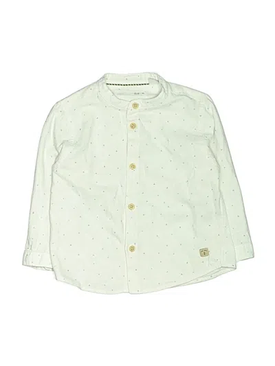 Pre-owned Zara Baby Kids' Long Sleeve Button Down Shirt In Green