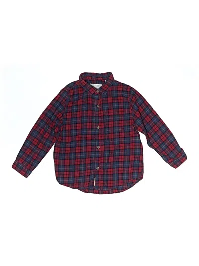 Pre-owned Zara Baby Kids' Long Sleeve Button Down Shirt In Red