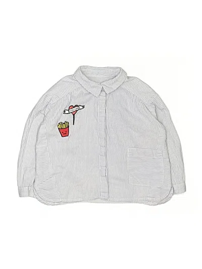 Pre-owned Zara Baby Kids' Long Sleeve Button Down Shirt In Silver