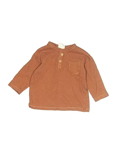 Pre-owned Zara Baby Babies' Long Sleeve Top Brown Tops