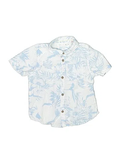 Pre-owned Zara Baby Kids' Short Sleeve Button Down Shirt In Blue