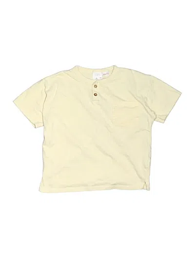 Pre-owned Zara Baby Kids' Short Sleeve Henley Shirt In Yellow