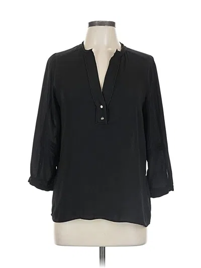 Pre-owned Zara Basic 3/4 Sleeve Blouse In Black