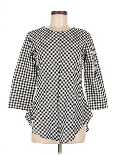 Pre-owned Zara Basic 3/4 Sleeve Blouse In Black