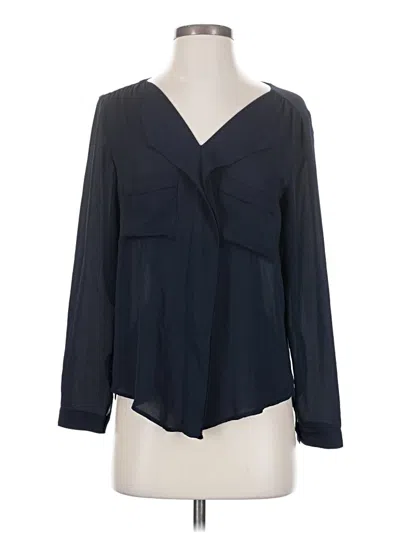Pre-owned Zara Basic 3/4 Sleeve Blouse In Black