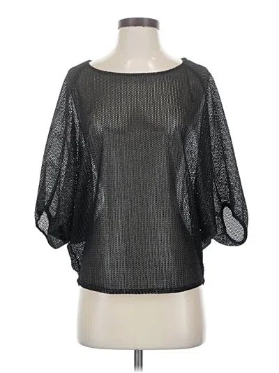 Pre-owned Zara Basic 3/4 Sleeve Blouse In Black