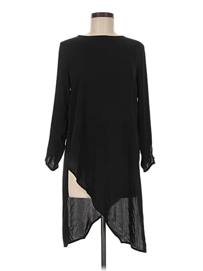 Pre-owned Zara Basic 3/4 Sleeve Blouse In Black
