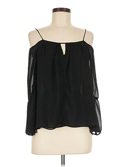 Pre-owned Zara Basic 3/4 Sleeve Blouse In Black