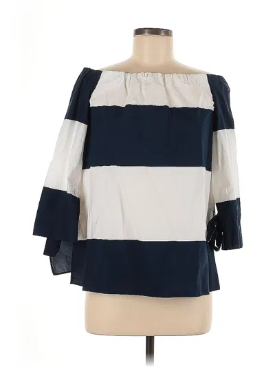 Pre-owned Zara Basic 3/4 Sleeve Blouse In Blue