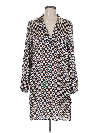 Pre-owned Zara Basic 3/4 Sleeve Blouse In Blue