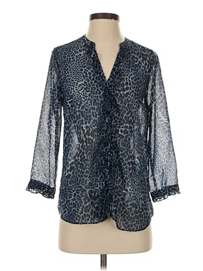 Pre-owned Zara Basic 3/4 Sleeve Blouse In Blue