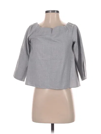 Pre-owned Zara Basic 3/4 Sleeve Blouse In Gray