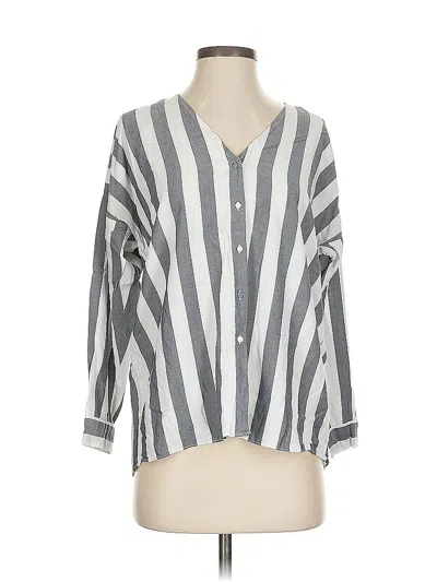 Pre-owned Zara Basic 3/4 Sleeve Blouse In Gray