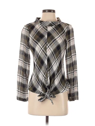 Pre-owned Zara Basic 3/4 Sleeve Blouse In Gray