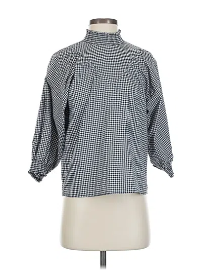 Pre-owned Zara Basic 3/4 Sleeve Blouse In Gray