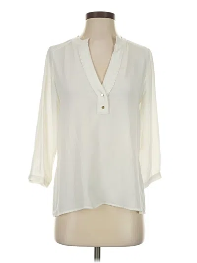 Pre-owned Zara Basic 3/4 Sleeve Blouse In Ivory