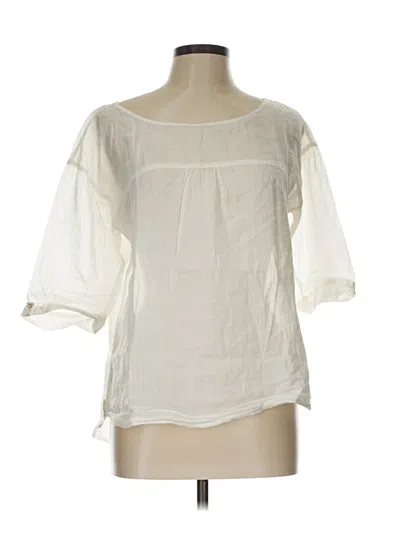 Pre-owned Zara Basic 3/4 Sleeve Blouse In Ivory