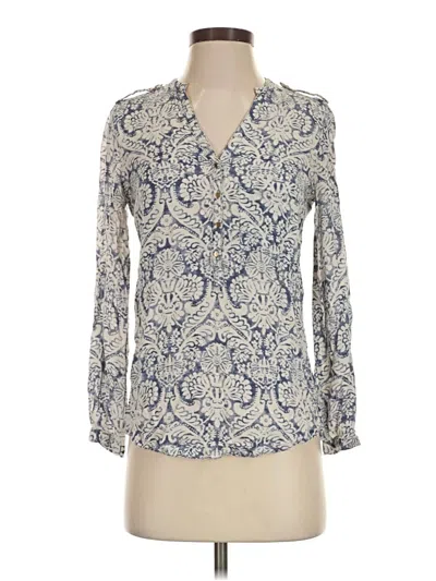 Pre-owned Zara Basic 3/4 Sleeve Blouse In Ivory