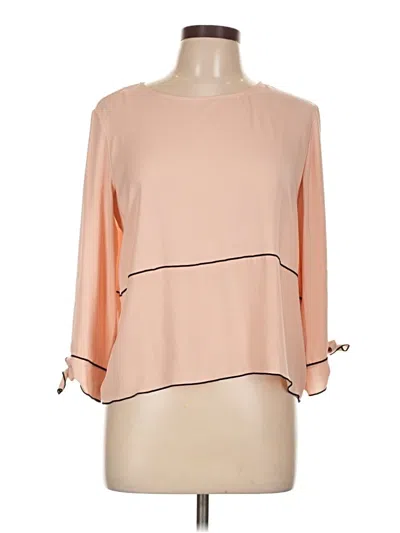 Pre-owned Zara Basic 3/4 Sleeve Blouse In Orange