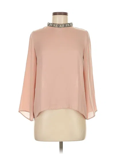 Pre-owned Zara Basic 3/4 Sleeve Blouse In Pink