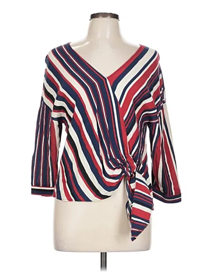 Pre-owned Zara Basic 3/4 Sleeve Blouse In Red