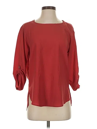 Pre-owned Zara Basic 3/4 Sleeve Blouse In Red