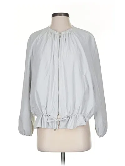 Pre-owned Zara Basic 3/4 Sleeve Blouse In Silver