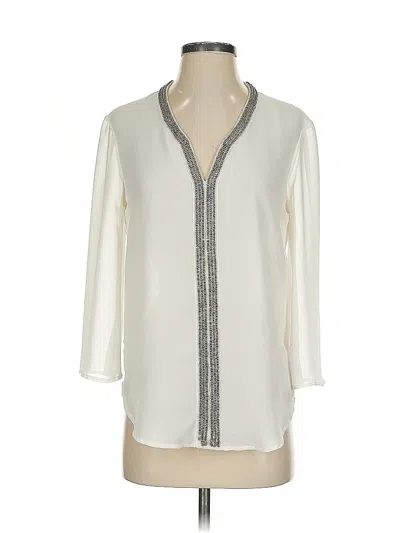 Pre-owned Zara Basic 3/4 Sleeve Blouse In White