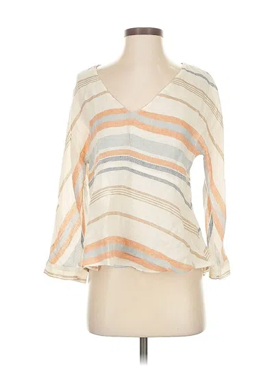 Pre-owned Zara Basic 3/4 Sleeve Blouse In White