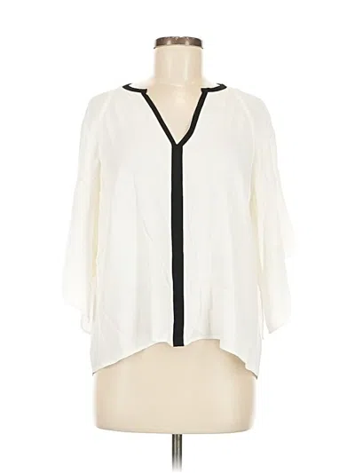 Pre-owned Zara Basic 3/4 Sleeve Blouse In White