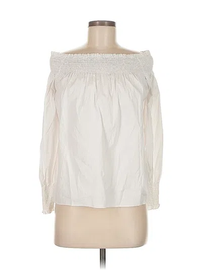 Pre-owned Zara Basic 3/4 Sleeve Blouse In White