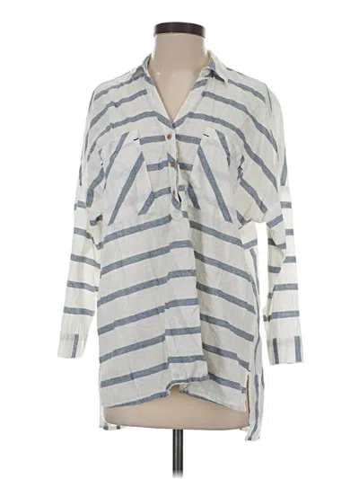 Pre-owned Zara Basic 3/4 Sleeve Blouse In White