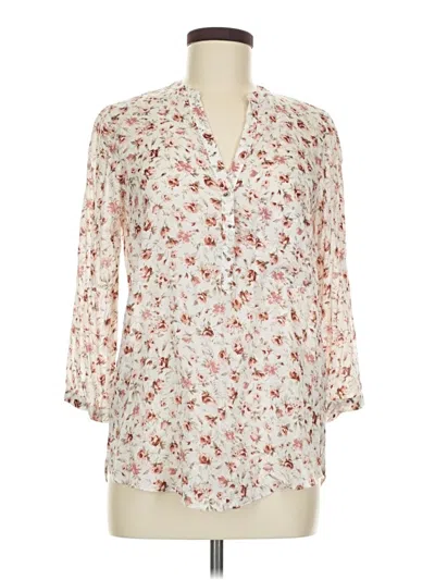 Pre-owned Zara Basic 3/4 Sleeve Blouse In White