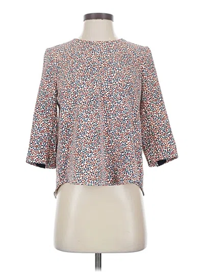 Pre-owned Zara Basic 3/4 Sleeve Blouse In White