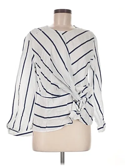 Pre-owned Zara Basic 3/4 Sleeve Blouse In White