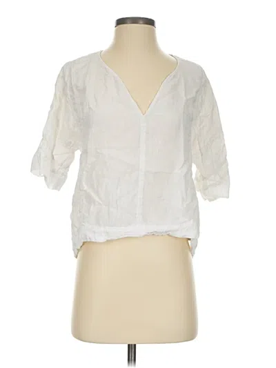 Pre-owned Zara Basic 3/4 Sleeve Blouse In White