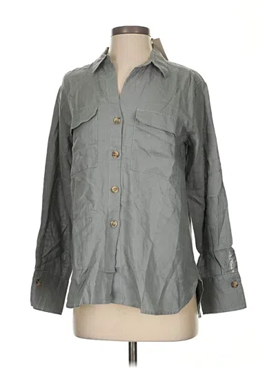 Pre-owned Zara Basic 3/4 Sleeve Button Down Shirt In Gray