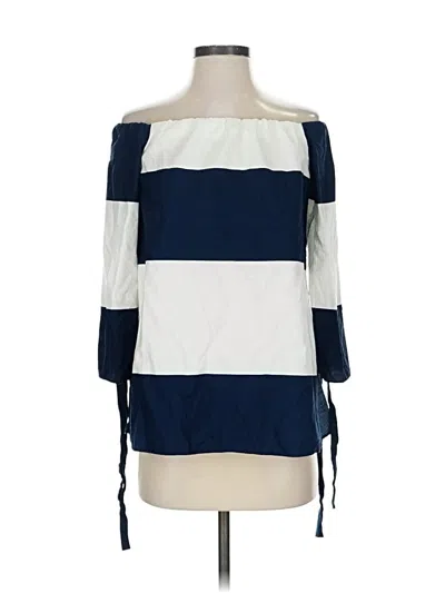 Pre-owned Zara Basic 3/4 Sleeve T-shirt In Blue