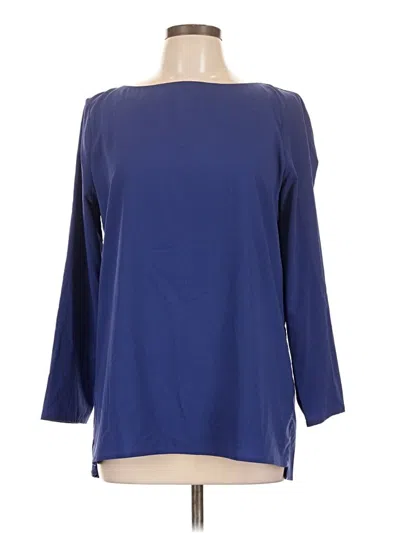 Pre-owned Zara Basic 3/4 Sleeve Top Blue Boatneck Tops