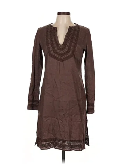 Pre-owned Zara Basic 3/4 Sleeve Top Brown Cowl Neck Tops