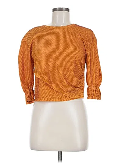 Pre-owned Zara Basic 3/4 Sleeve Top Orange Boatneck Tops