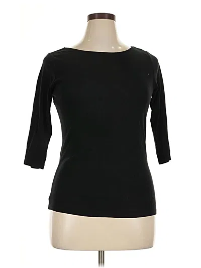 Pre-owned Zara Basic 3/4 Sleeve T-shirt In Black