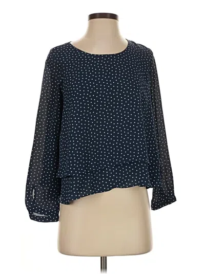 Pre-owned Zara Basic 3/4 Sleeve T-shirt In Blue