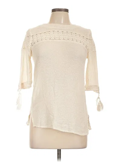 Pre-owned Zara Basic 3/4 Sleeve T-shirt In White